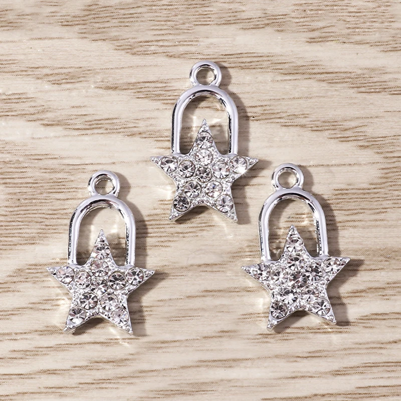Tusember 10 Stück exquisite Kristall-Anhänger mit fünfzackigen Sternen für Armbänder, Halsketten, Ohrringe, Schmuckherstellung, Zubehör – Detail 5