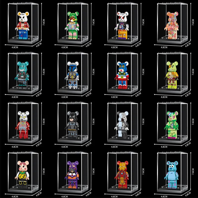 New Building Block Minifigure Display Box, Transparent Storage Dust-Proof Box For Lego Figure, Can Inserted Background Card