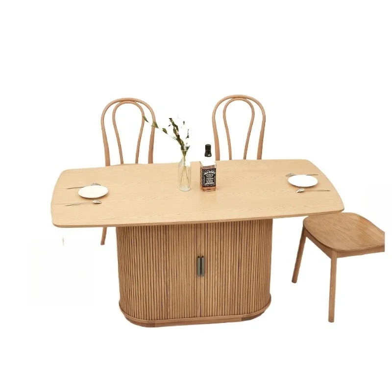 

Nordic household small apartment all solid wood furniture ash wood table simple log dining table and chair combination