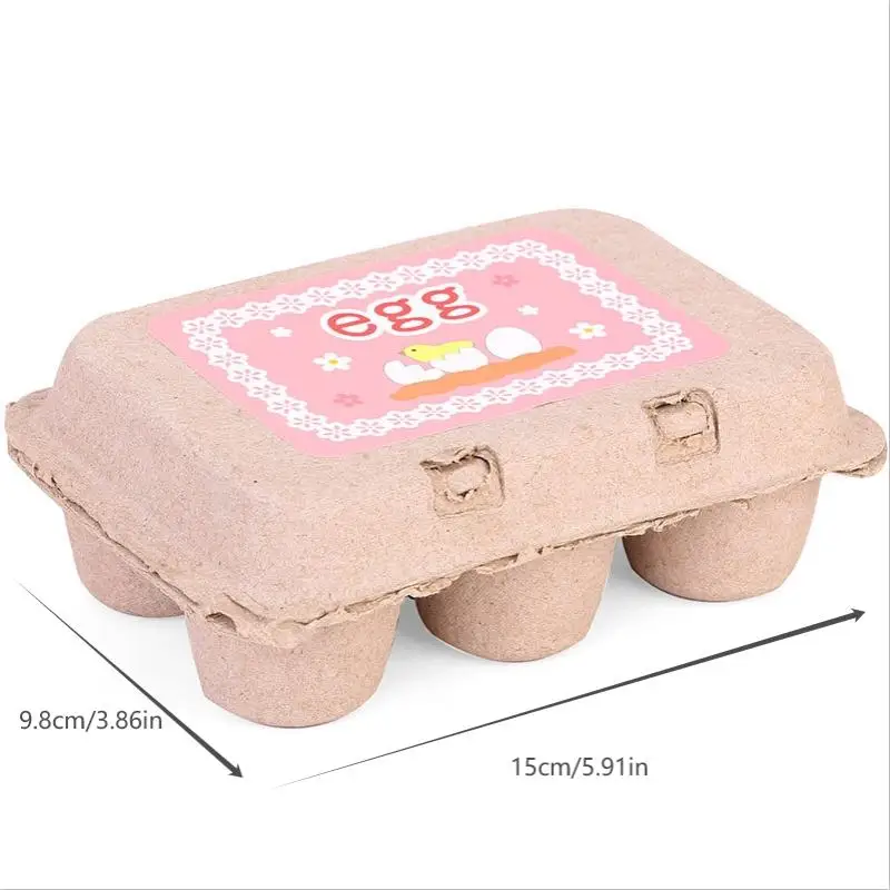 6 ชิ้นครัวไม้ไข่ประดิษฐ์ชุด DIY ของเล่นเด็ก Early Education อาหารของเล่นมินิตกแต่งอาหารเด็กแกล้งทําเป็นเล่นของเล่น