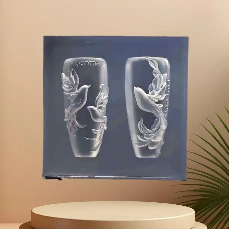 Leuke duif 3D siliconen nagelvorm DIY nail art decoratie transparant reliëf sjabloon manicure ontwerp tool voor nagel ambachten