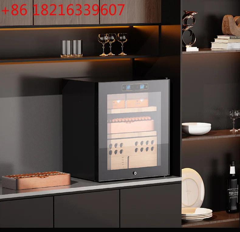 Constant temperature and humidity cigar cabinet compressor cedar wood pavilion bare compressor cigar cabinet