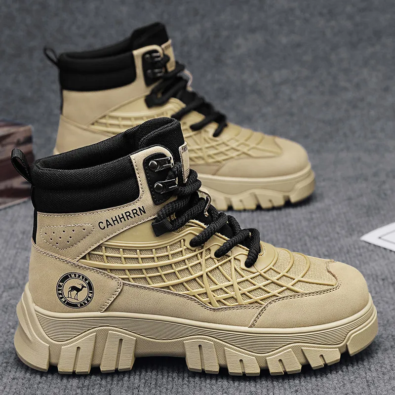 CYYTL Winter Mens Boots Shoes Casual Leather Cowboy Chelsea Tactical Combat Outdoor Hiking Ankle Sneakers Designer Luxury Tennis