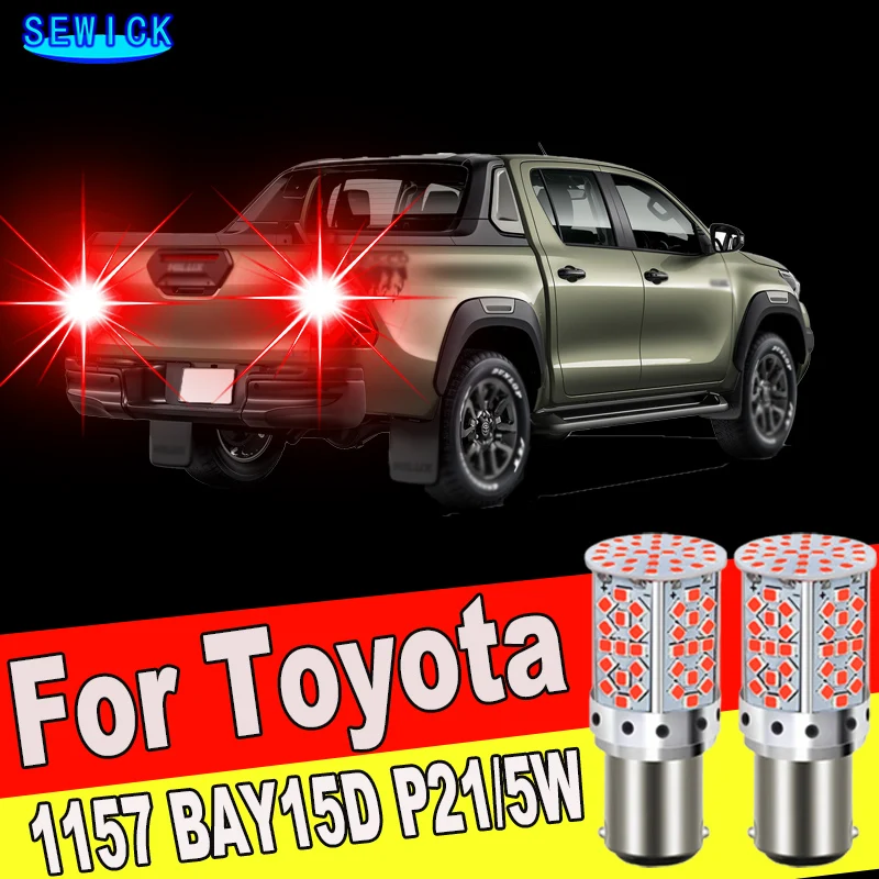 2pcs P21/5W LED Brake Stop Lights Blubs For Toyota Hilux Vigo Pickup N1 N2 N3 Mk7 Mk8 MR2 MK3 ZZW3 Yaris/Vitz P1 P15 Tacoma