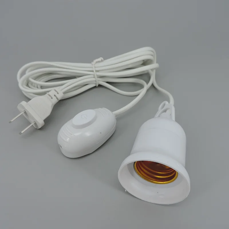 E27 Lamp Base with 4M Power Cord Independent Push Button Switch US Plug E27 Lamp Holder 220V Screw Socket for Grow Light Bulb image 6