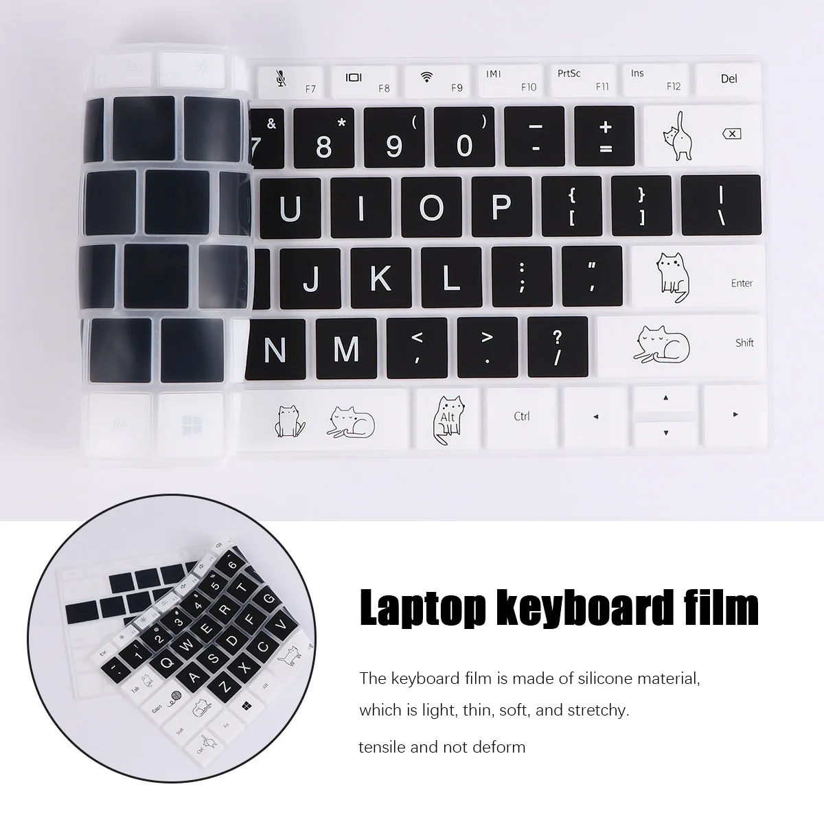 

1Pcs Computer Keyboard Protective Cover Silicone Cartoon Animal Pattern Compatible for Huawei Laptop Water Spill Dust Proof