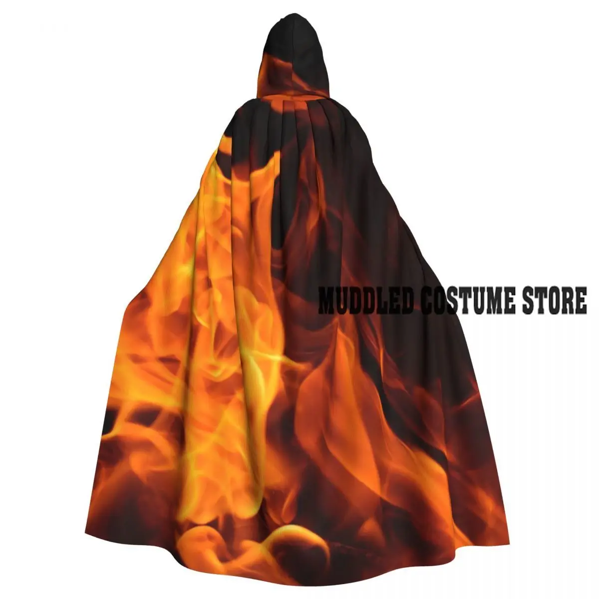 

Длинный плащ с капюшоном Burning Fire With Sparks, средневековый костюм ведьмы, накидка для косплея, накидка на Хэллоуин, вечеринка для взрослых, унисекс