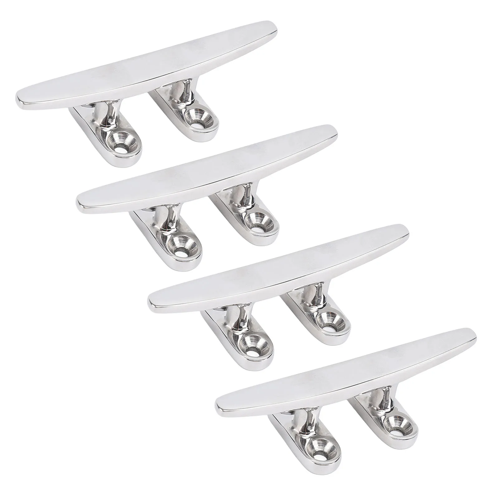 4pcs 4in Boat Tie Down Cleat 316 Stainless Steel Polished OEM Deck Rope for Speedboat Yacht Marine Part view 3