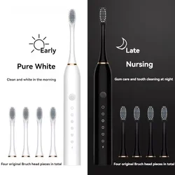 Sonic Electric Toothbrush for Adults IPX7 Waterproof DuPont Brush Head USB Rechargeable High Frequency Cleaning 6 Cleaning Modes