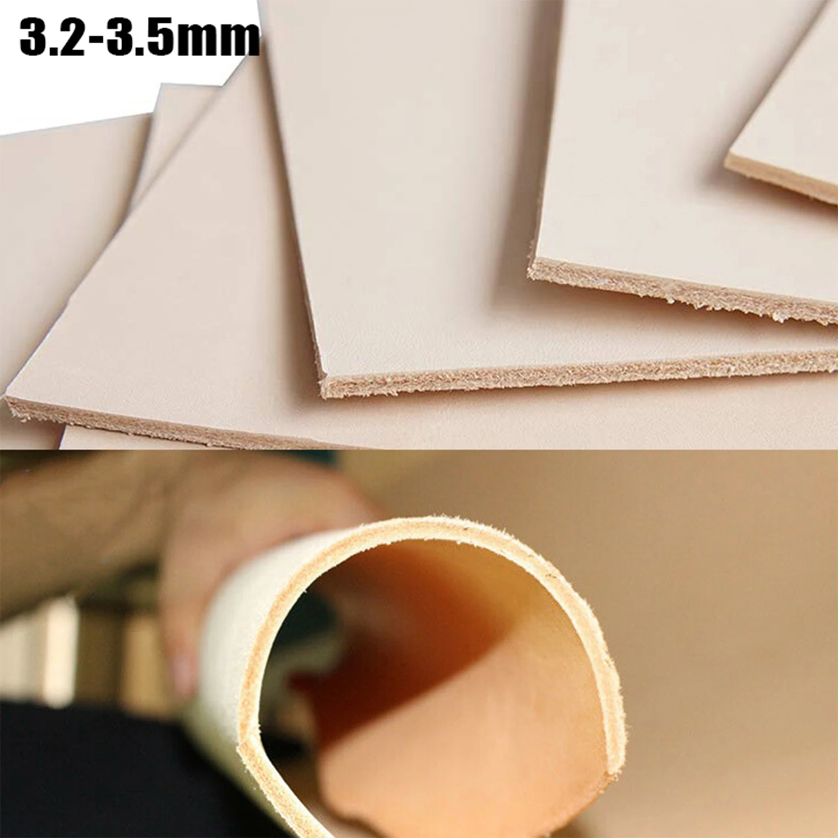 3.2-3.5MM Thickness Real Vegetable-Tanned Leather Cowhide Pieces Tooling Leather For Worshop, Sweing