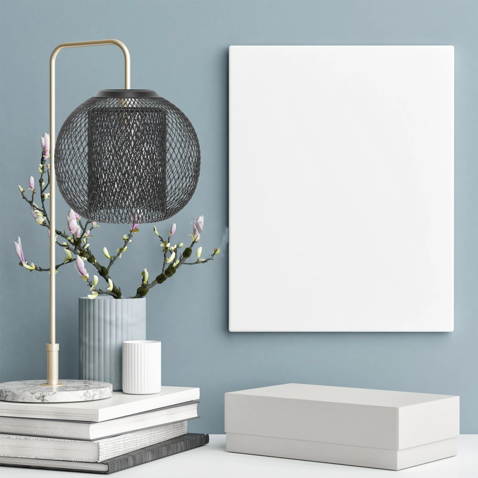 عاكس الضوء شبكة الحديد الحديثة هندسية طبقة مزدوجة معلقة غطاء خفيف للمنزل بار مطعم ظلال مصابيح الزخرفية #5