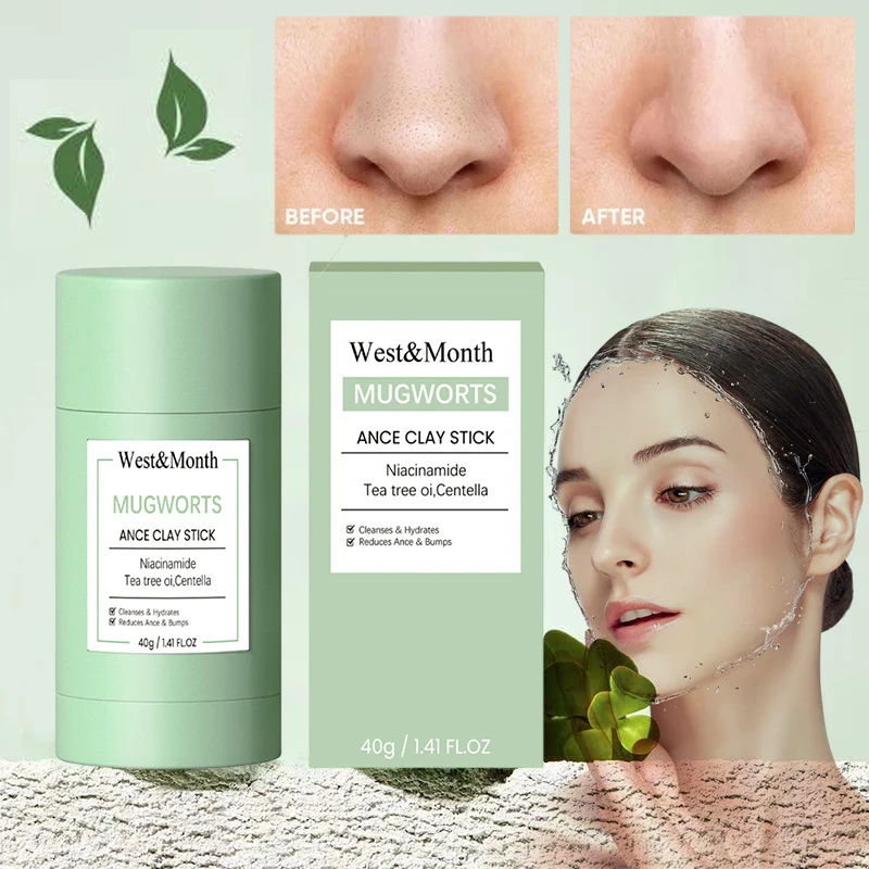 Solid Remove Blackheads Acne Cleansing Mask Universal Refreshing Skin Cleaning Mask Mud Film Mugworts Acne Clay Stick Skin Care