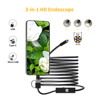 Dearsee 7mm Lens Industrial Endoscope Camera 6LED Borescope Inspection Camera  IP67 Pipe Sewer Android Type-C USB Mini camera .
