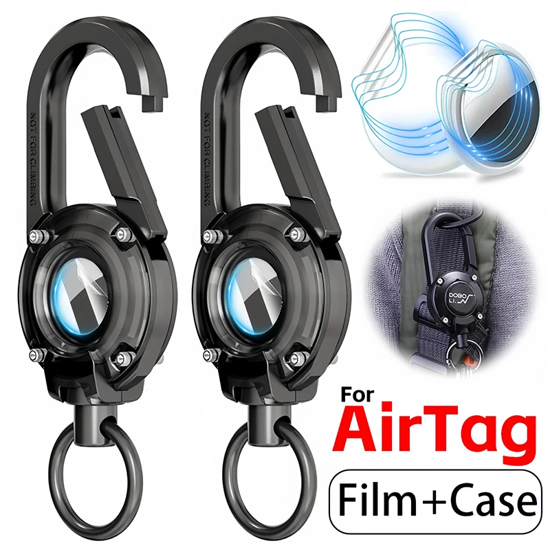 

Для Apple AirTag противоударный чехол защитный чехол-держатель брелок с карабином брелок для AirTag Air Tags альпинистские багажи