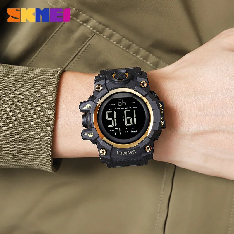 SKMEI Top brand Stopwatch Chronograph Date Alarm Clock Sunday Night Light Swimming Watch 24-hour System Countdown 2140