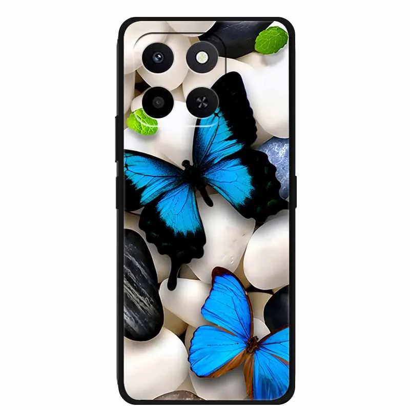 ل Honor X7d play 10T 400 الذكية 5G 2025 الحالات الهاتف المضادة للخبط الأسود سيليكون لينة حافظة من البولي يوريثان ل Honor X7d 4G الغطاء الخلفي Funda