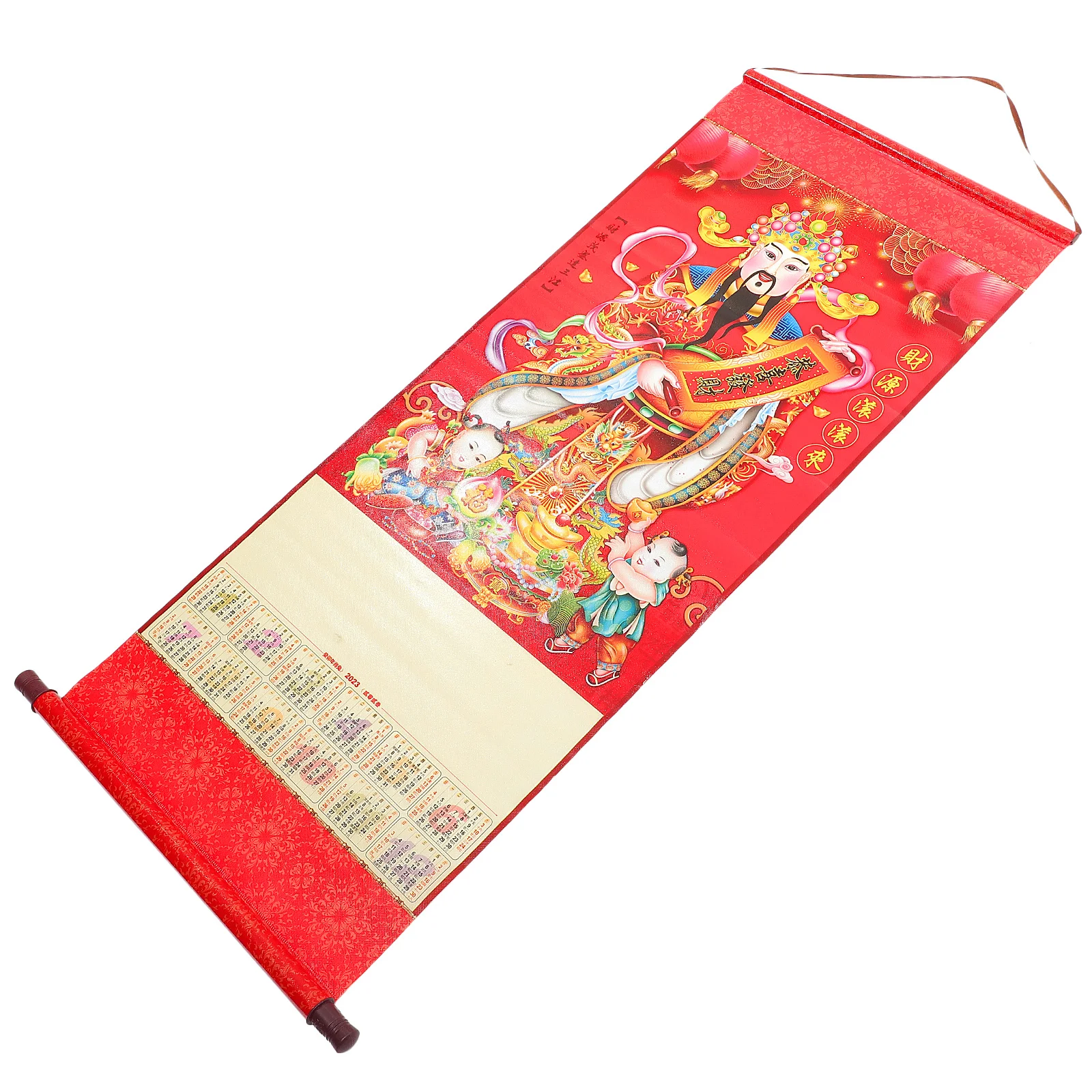 Kalender Dinding Tradisional Tiongkok Tahun Kelinci 2023 Dekorasi Gantung Mudah Dibaca dengan Kotak-kotak Hadiah Tahun Baru Kalender Gantung