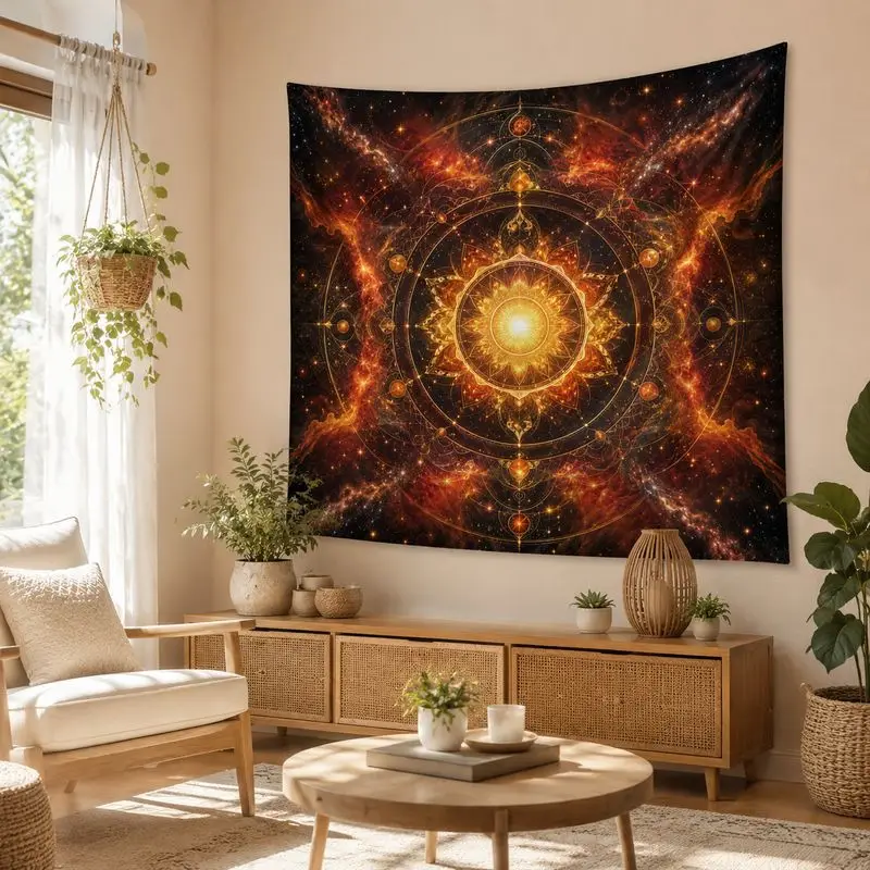VIKAMA Jellyfish Blacklight Tapestry, Neon Ocean Wall Hanging, Psychedelic Blanket for Bedroom Dorm Party Decor