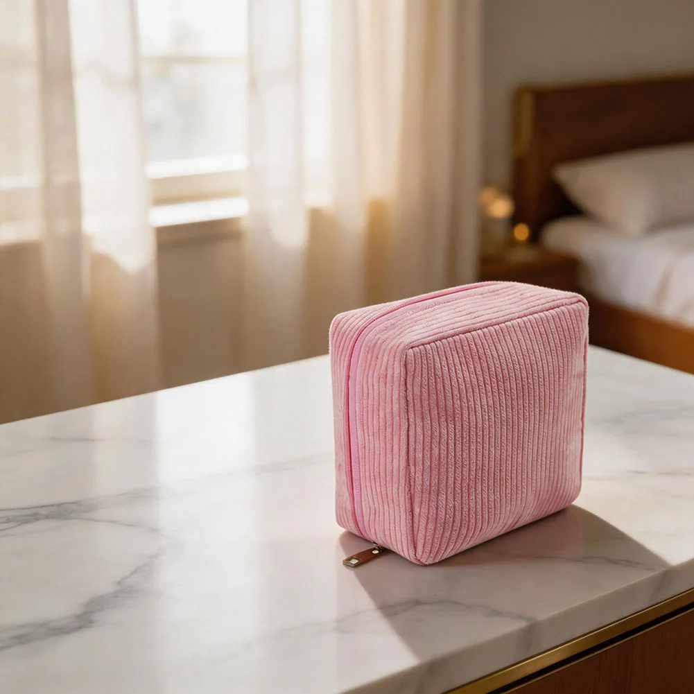 Compact 4x13x13cm Sanitary Pad Organizer Bag Soft Plush Material for Neat and Discreet For Period Product Carry
