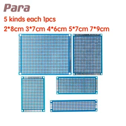 5 sztuk/partia dwustronny Protoboard uniwersalny obwód drukowany 2.54MM niebieski 2*8cm 3*7cm 4*6cm 5*7cm 7*9cm