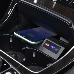 15W car wireless charger for Mercedes Benz W205 GLC X253 AMG C43 C63 2014-2021 fast phone charger charging pad plate