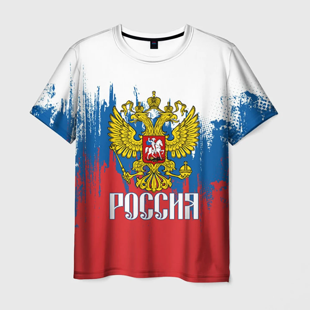 2024 Summer Men Russian Flag T-Shirt Kids Casual Tops Tees Men Fashion Short Sleeve Clothing Male Fans Commemorative Jersey