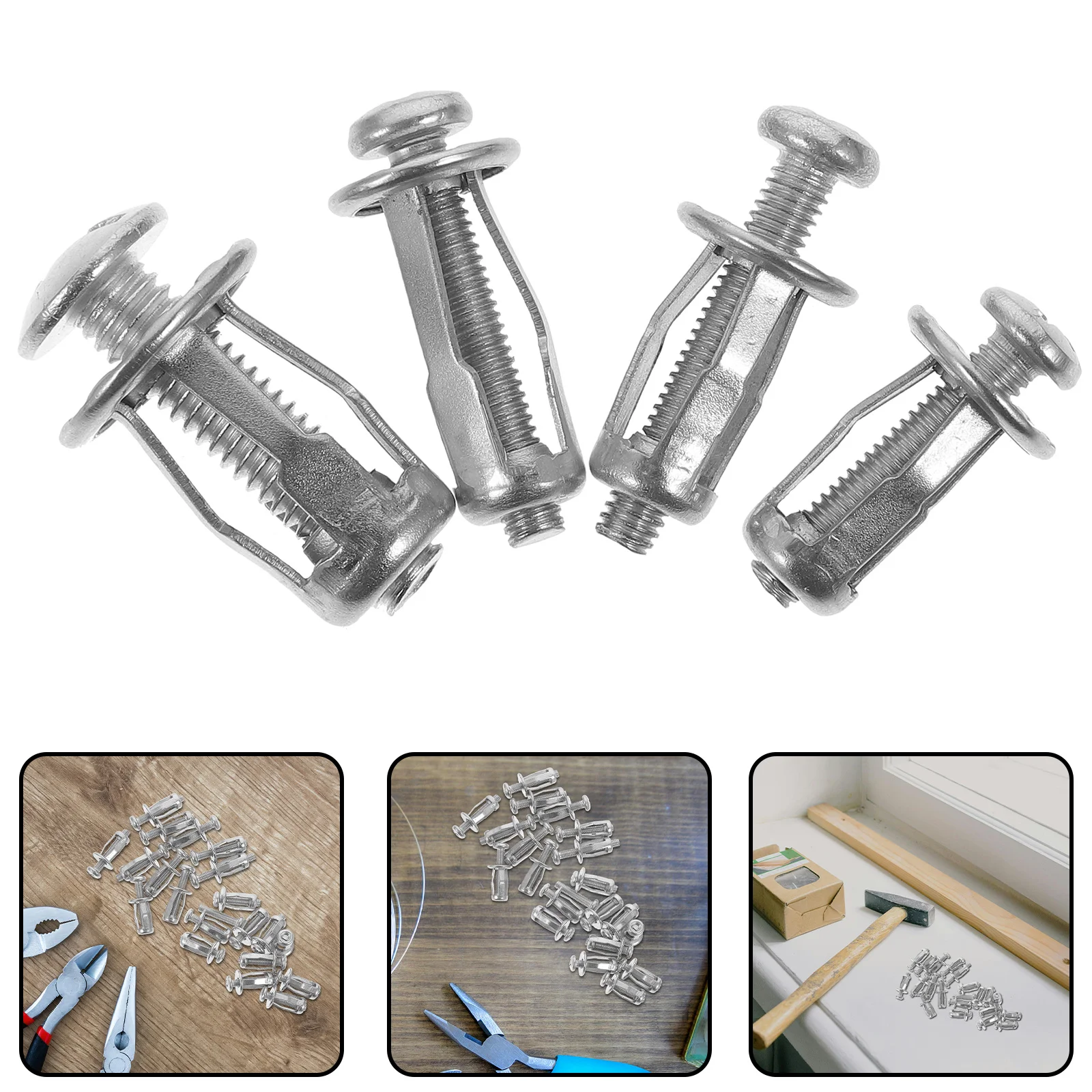 

License Plate Screw Nut Number Screws Car and Bolts Kit Jack Nuts with Silver Petal