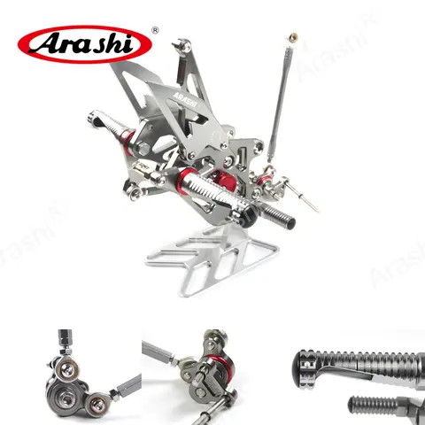 혼다 CBR600RR용 아라시 라이더 풋레스트, 조절식 리어셋 풋 페그 CBR 600 RR 2007 2008 리어 풋 레스트 CBR 600RR 07 08 CNC