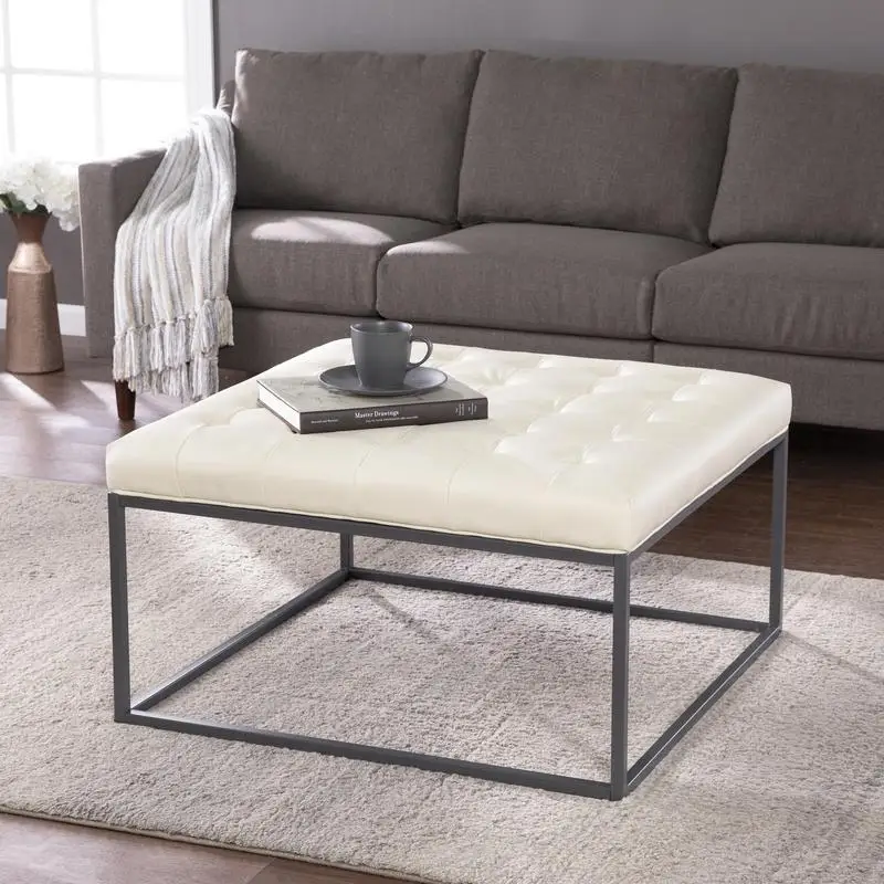 

Stylish Upholstered Cocktail Ottoman for Versatile Living Room Use, Modern Design, Comfortable Seating and Storage Solution