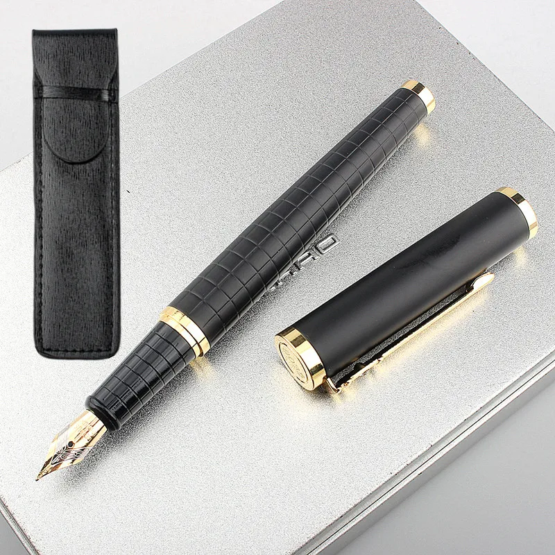 High Quality Metal Fountain Pen black plaid 0.5mm Ink Pen Stationery Office School Supplies New