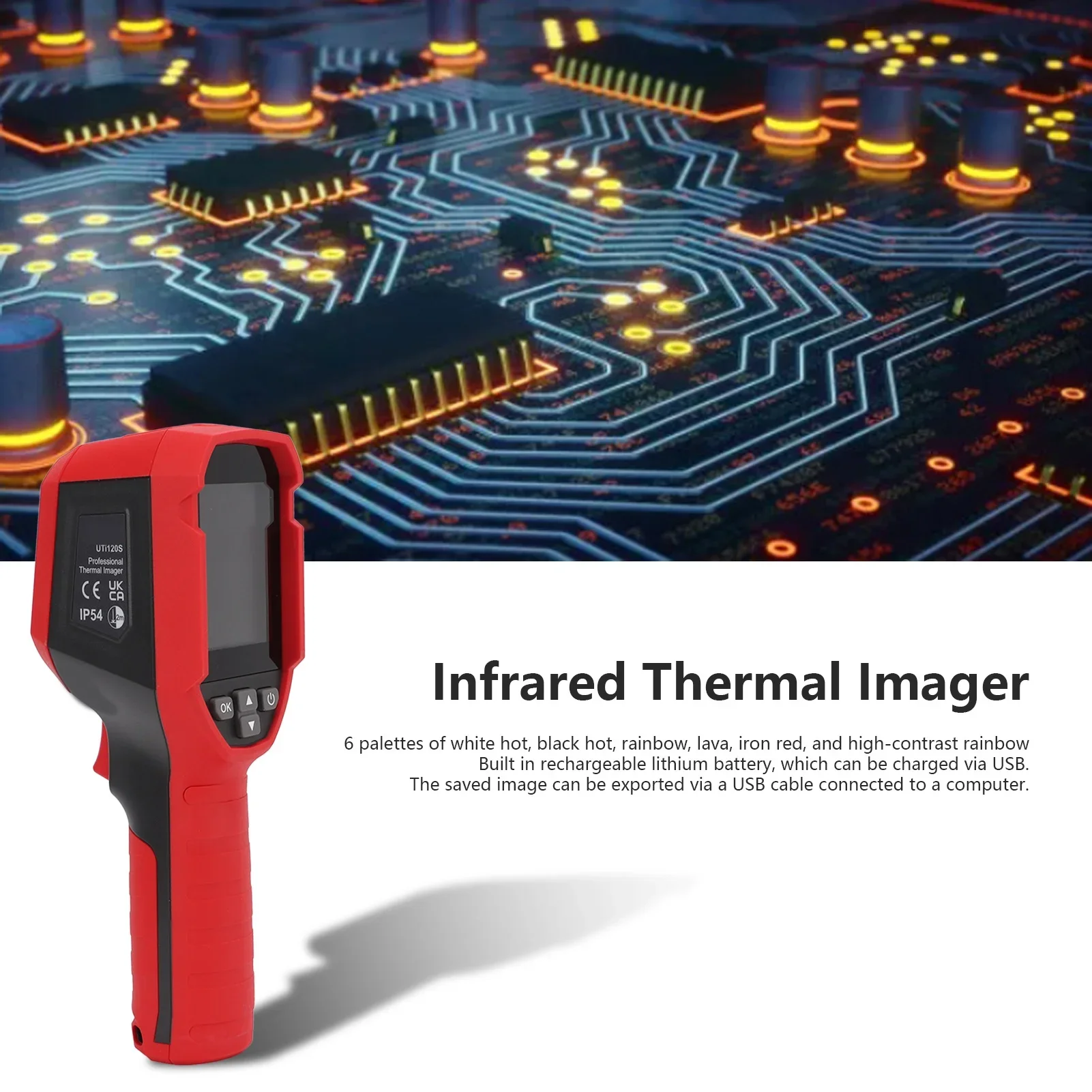 Multifunctional Handheld Thermal Imaging Camera Thermal Imager Camera UTi120S Infrared Thermal Imager 120x90Pixel IR Resolution view 2