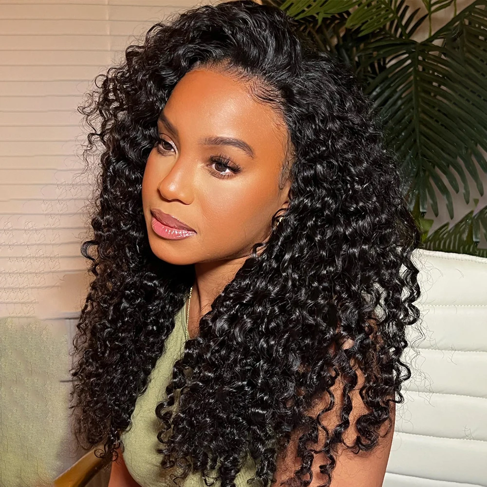 

Бесклеевые вьющиеся полупарики, плотность 220%, с бесшовными зажимами на шнурке, обновление 3 в 1, полупарики, человеческие волосы, плотность 220%