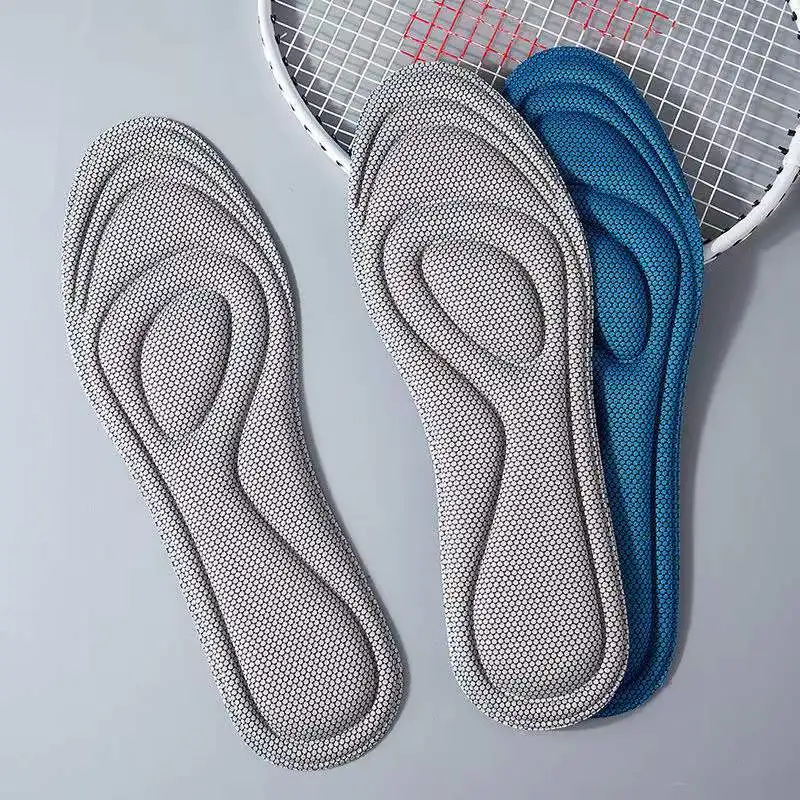 5D หน่วยความจําโฟม Orthopedic Insoles สําหรับรองเท้าผู้ชายผู้หญิง NANO Antibiotic Deodorization พื้นรองเท้าการดูดซึมเหงื่อวิ่งเบาะ