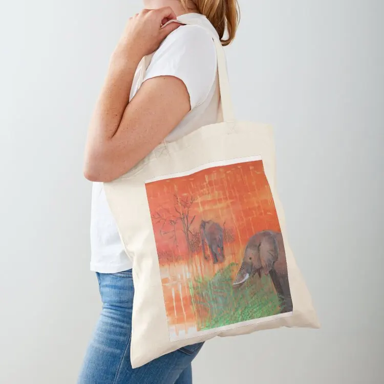 

Savannah Elephants Tote Bag Women's shopper bag canvas tote bag Canvas for women personalized tote