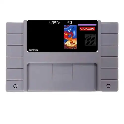 Tarjeta de juego grande gris de 16 bits y 46 pines versión Aladdin NTSC para jugadores de EE. UU.