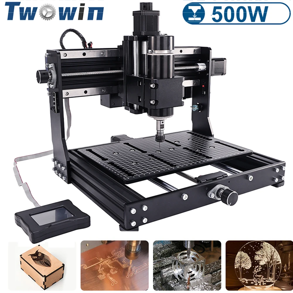 

TWOWIN Laser Machine 500W Spindle Router GRBL Control Craving Cutting Milling Metal Laser Engraving Printer