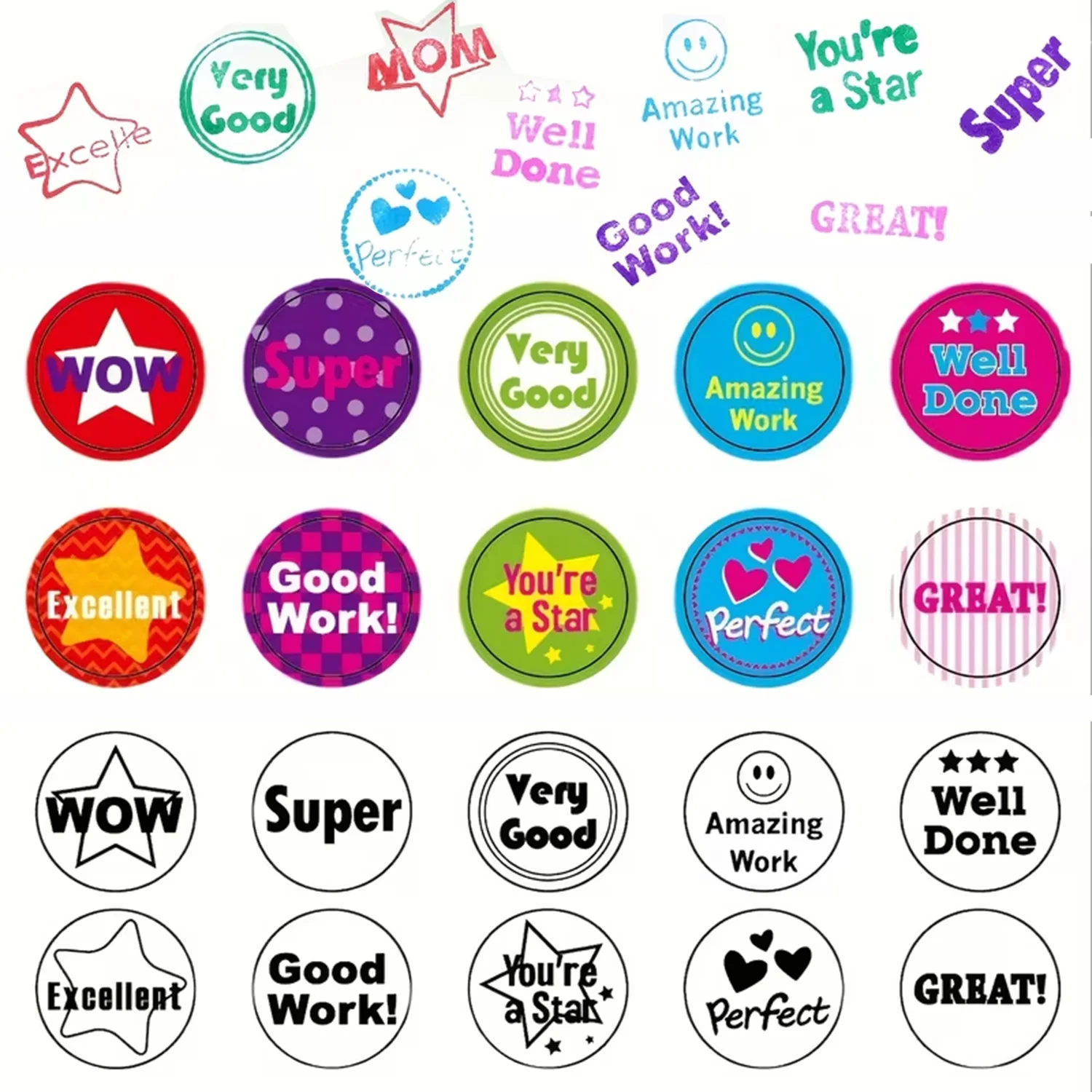 10/20 Pcs Teacher Rewards Stamps Seal Classroom Motivation Self-Inking Class Reward Seal For Homeschooling Reward Craft Projects