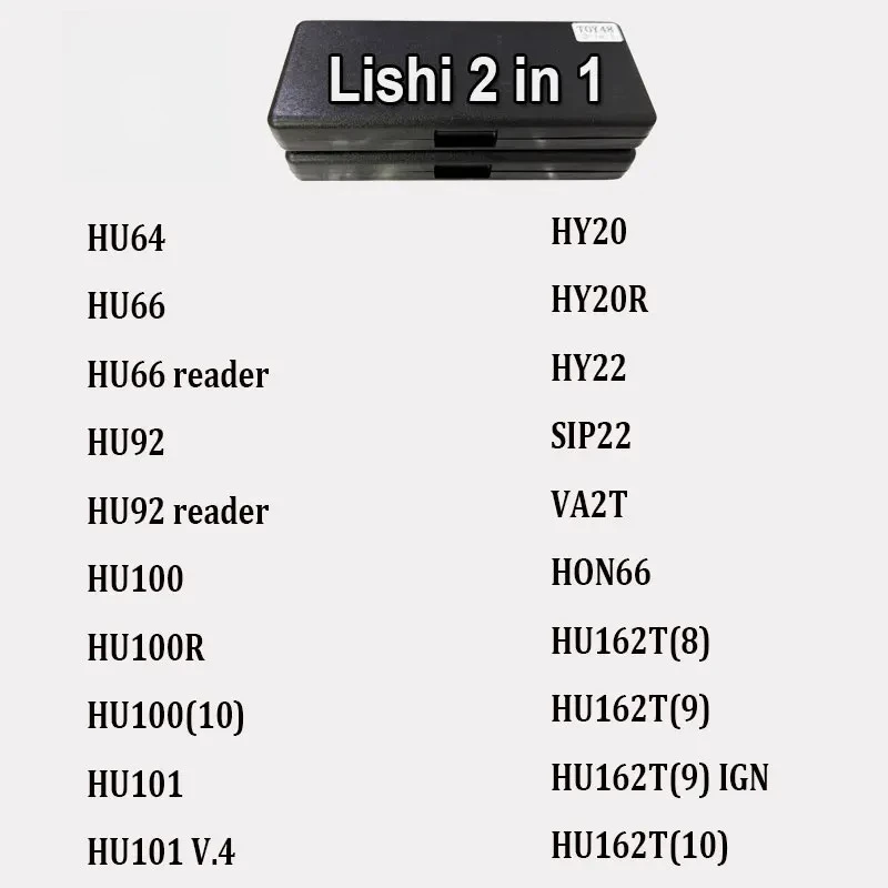 Lishi 2 in 1 Tool HU64 HU66 HU92 HU100 HU100R HU100(10) HU101 HY20 HY20R HY22 VA2T SIP22 HON66 HU162T(8) HU162T(9) HU162T(10)