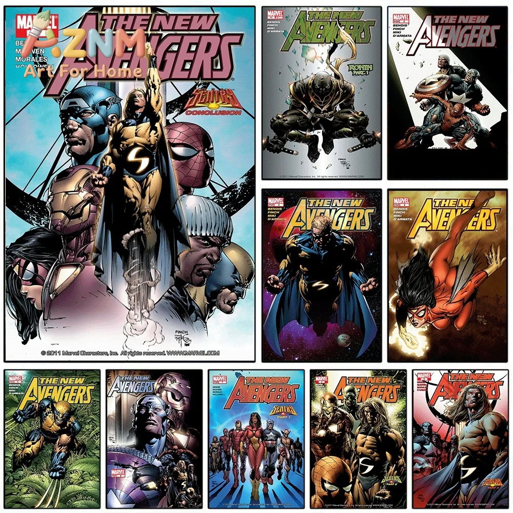 AZNM The New Avengers Sentry Conclusion Comic Canvas Wall Art No Frame Superhero Print Poster For Home Wall Decor
