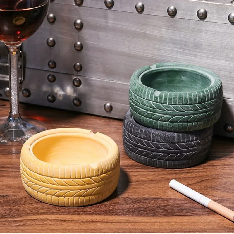 1PC Personality Trend Tire Ashtrays Creative Home Items Bar Decor Ashtrays Outdoor Camping Items Cigar Ashtrays