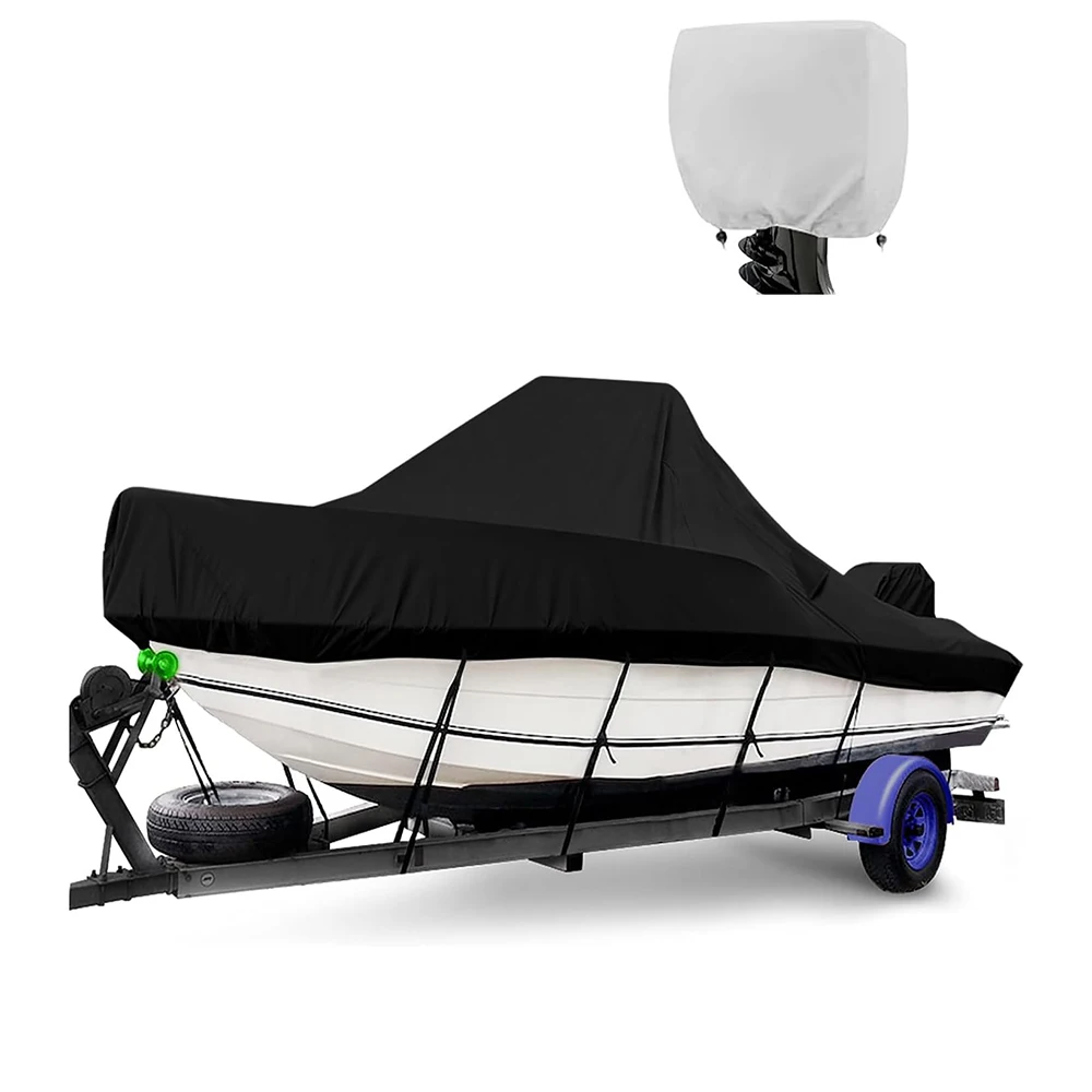 

Oxford Cloth Pointed Boat Cover Heavy-Duty Marine-Grade Boat Cover For Center Console Boats, Trailerable Uv-Resistant Oxford