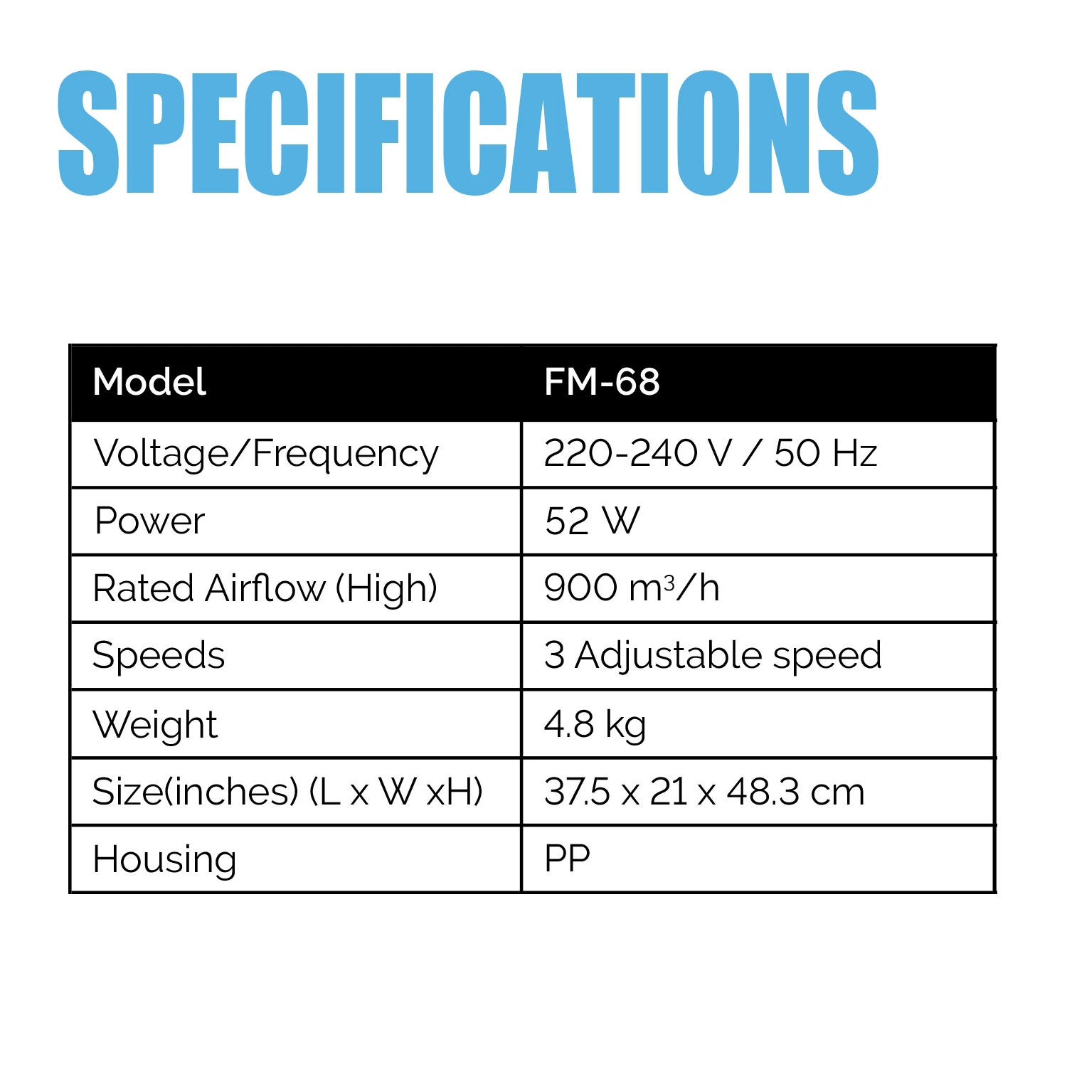 مروحة رذاذ XPower FM-68 تبريد خارجي تتأرجح شديدة التحمل وقوية عالية السرعة مثالية للتخييم والباحات والنزهات والمزيد