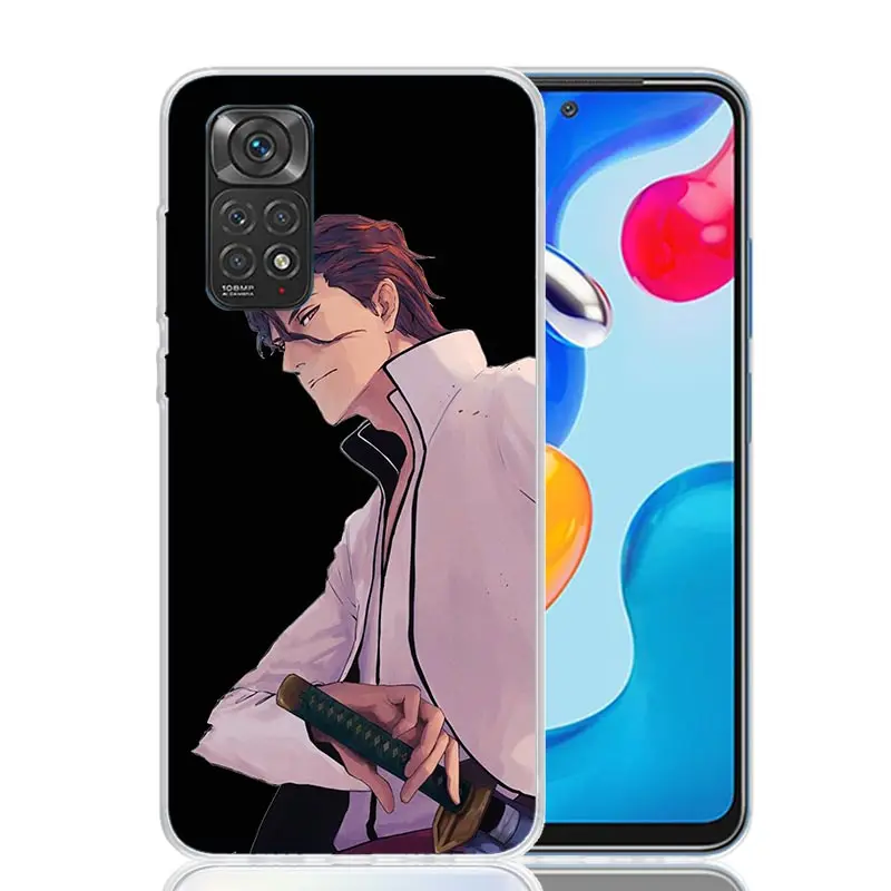 Bleach Aizen Sousuke Phone Case For Xiaomi Redmi Note 13 12S 12 11S 11T 11E Pro Plus 10S 10 9S 9 8T 8 7 Art Customized Coque Cap