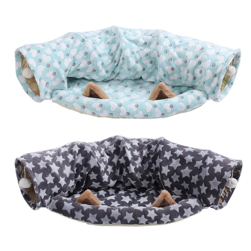 Opvouwbare tunnels Tube Speeltunnel Polyester met bedverstopplaats voor kitten