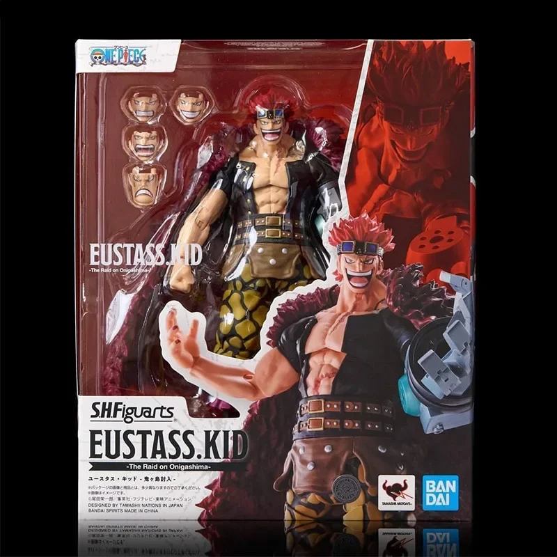 Original Bandai Anime ONE PIECE Eustass Kid-The Raid on Onigashima-SHF modelo juguetes figuras de acción regalos coleccionables niños