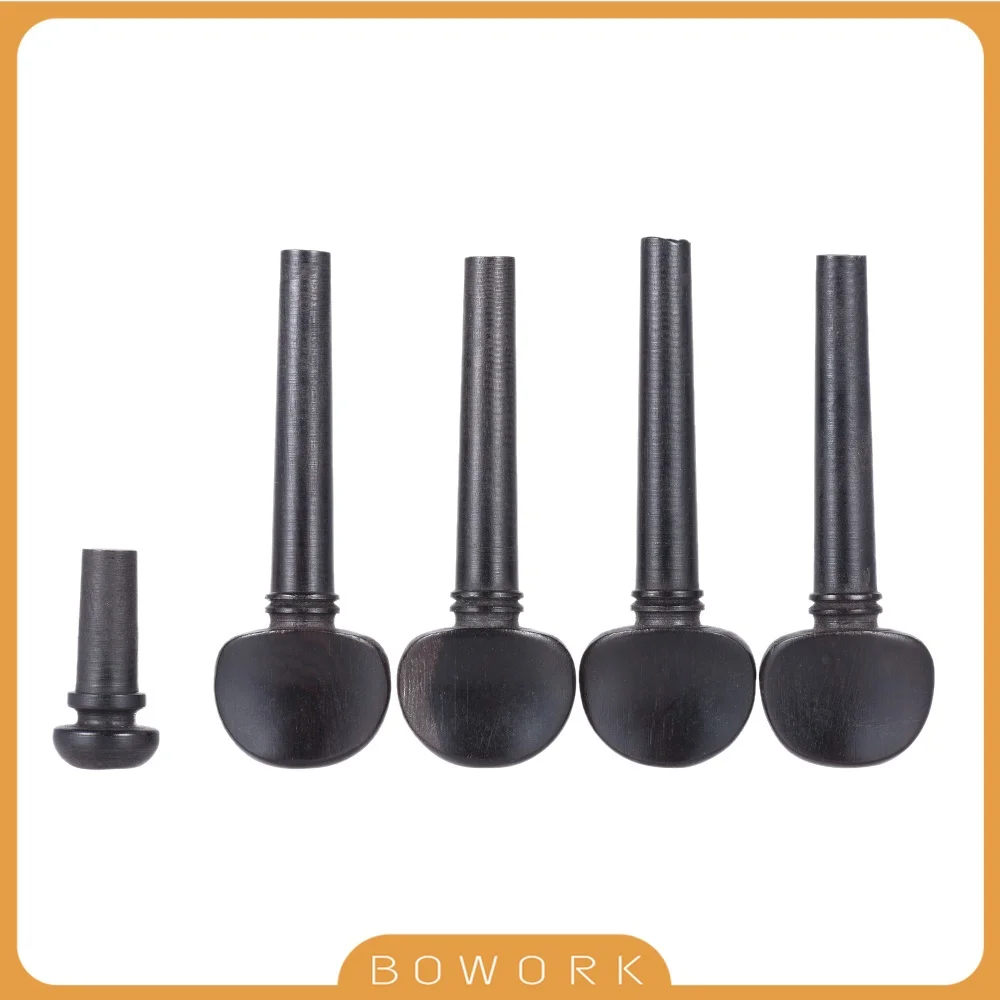 

4PCS High Quality Ebony Wood Violin Pegs Fiddle Tuning Keys Pegs SET For 1/8 Violin Fiddle Acoustic Violin Making DIY Replacment