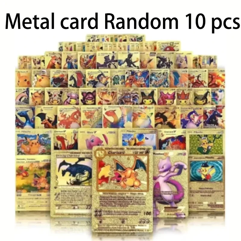 Pokemon Engelse Metal Game Collection Card Anime Figuur Charizard Pikachu Blastoise Mewtwo Battle Collection Carte Card Toy Gift