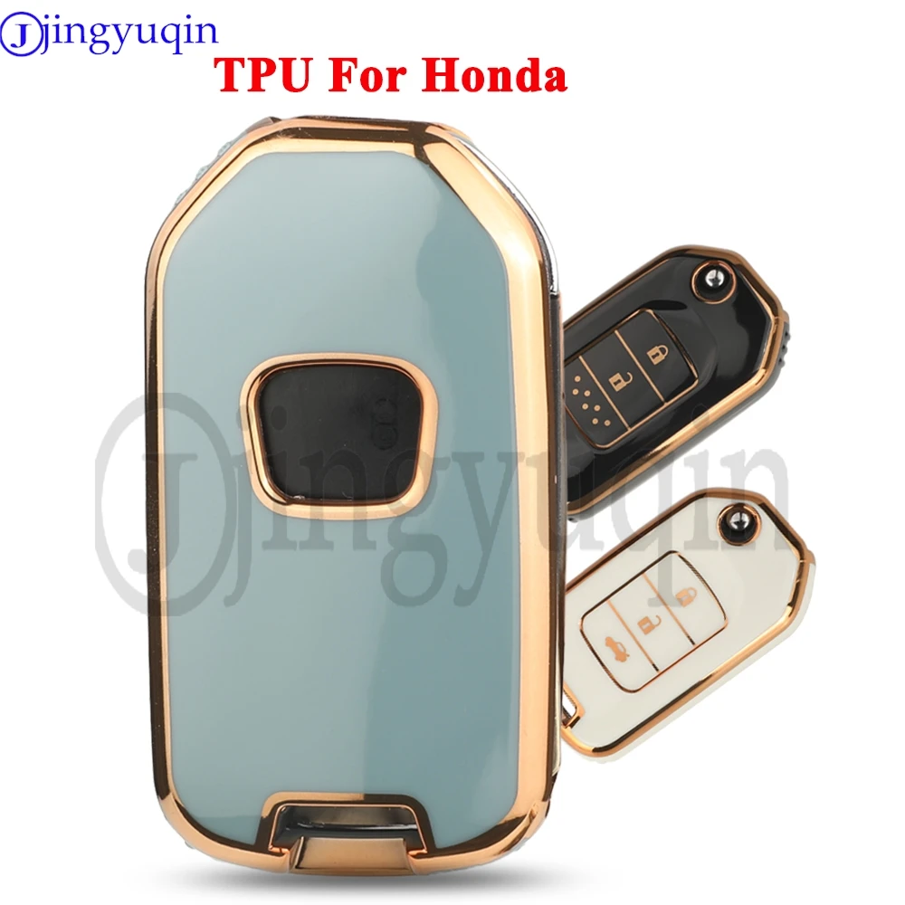 

jingyuqin 2/3 кнопки новый чехол для автомобильного ключа из ТПУ для Honda Accord EX EXL Civic Crv Hrv Pilot Ridgeline Pocketor Shell Fob Holder