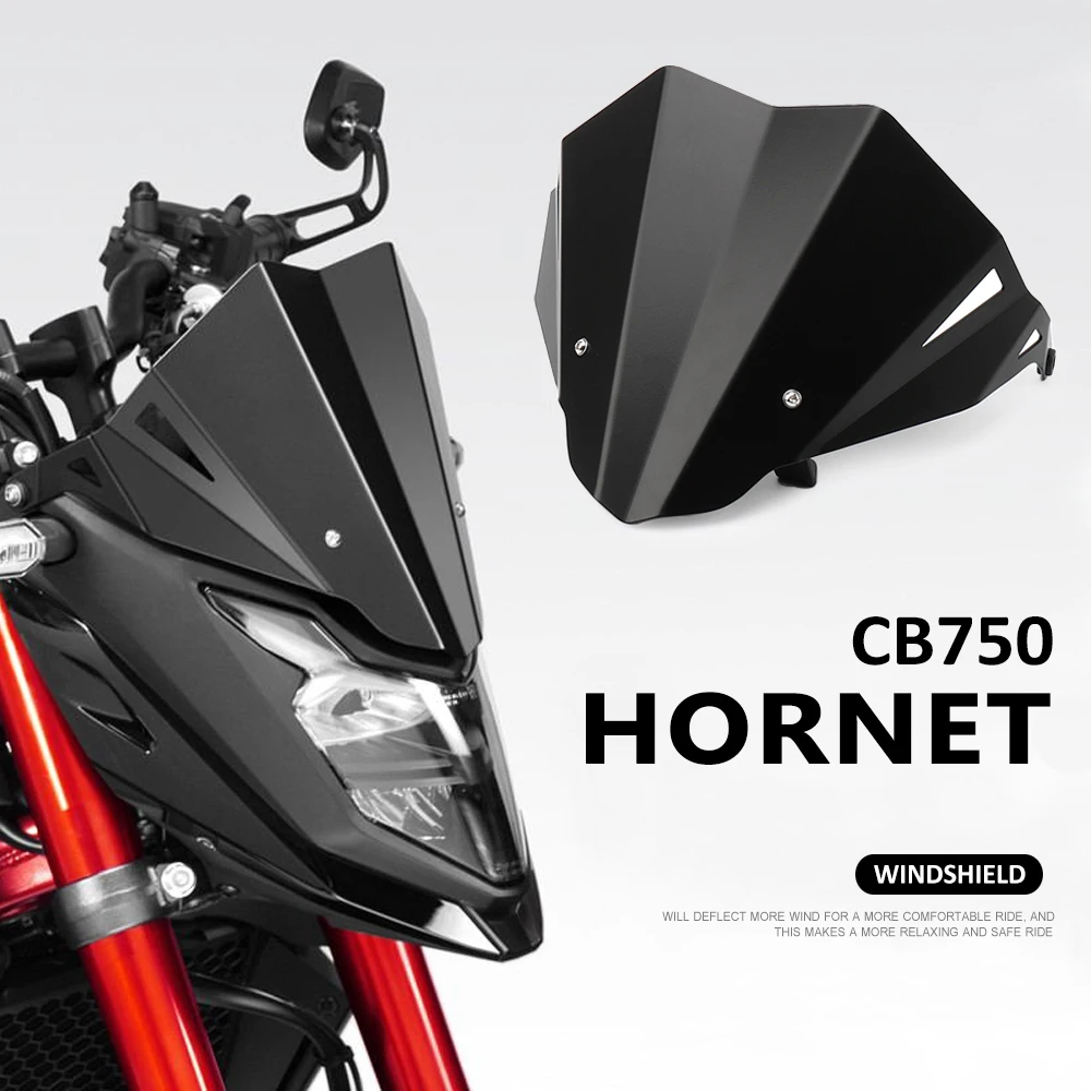 New Motorcycle Accessories Aluminum Black Windscreen Windshield Wind Shield Deflector For HONDA CB 750 Hornet CB750 HORNET 2023