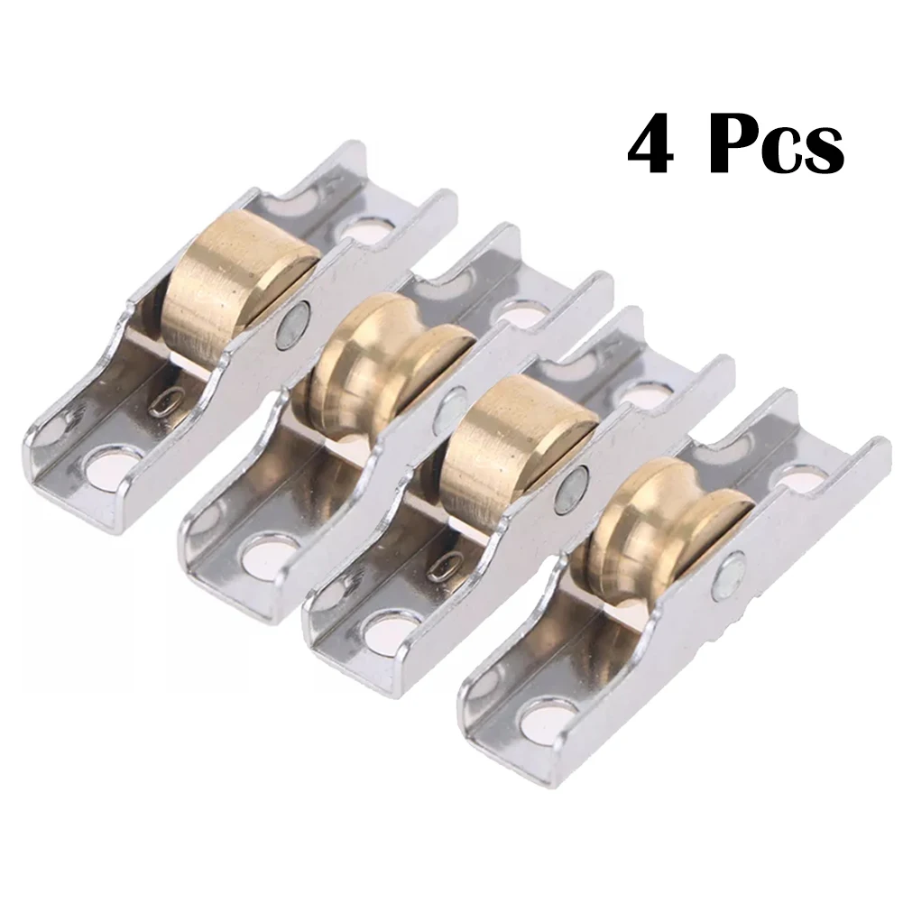 GROOVE WHEEL Heavy Duty Stainless Steel Flat Wheel – 4Pcs Sash Pulleys for Smooth Movement on Glass Doors & More